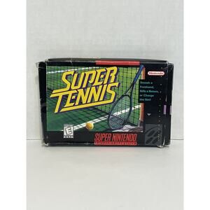 Super Tennis SNES Complete in Box CIB Tested Authentic (Box Wear)
